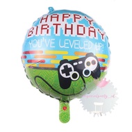 Balon Foil Happy Birthday HBD Bulat Game Gamer Minecraft Roblox