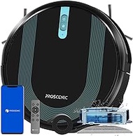 Proscenic 850T WiFi Robot Vacuum and Mop with Gyro Navigation, Boundary Strip, Self-Charging - For Hard Floors and Carpets