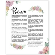 Psalms 91 Wall Art Prints  Bible Verse Decor with God Quotes for Home Office - Prayer Room Decor, Pi