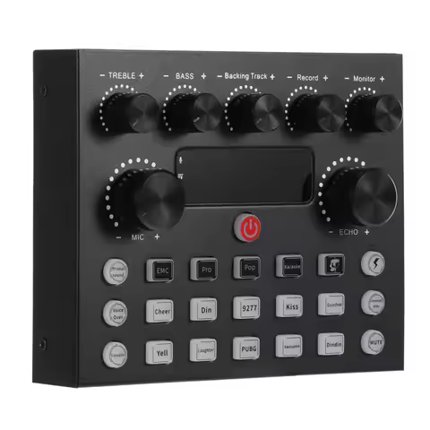V8S Audio Mixer USB External Sound Card Mobile Phone Live Voice Changer Sound Card with Multiple Sou