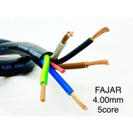 Fajar Full Cooper Good Quality Power Cable 4core 5 Core 4mm, 6mm , 10mm Loose Cut Per Meter