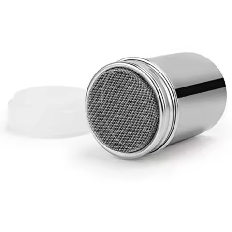 new Stainless Steel Sprinkle Powder Icing Sugar Cocoa Sugar Chocolate Flour Duster Shaker Tool Seaso