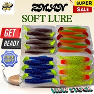 6PCS 8CM 5G Zman Clone TPR Floating T-Tail Soft Plastic Lures Casting Umpan bait