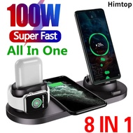 8 in 1 Wireless Charger Fast Charging Station for iPhone 13/14/12 Pro Max/11 Series/XS Max, iWatch 7/6/SE/6/5/4/3, AirPods Pro