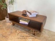 🤎Sirinun : โต๊ะกลาง โต๊ะกลางไม้สัก ตู้วางทีวีไม้สัก โต๊ะญี่ปุ่น 40x100-120x40 cm.