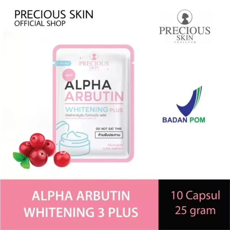 Precious Skin Alpha Arbutin Whitening Plus Powder | Kapsul Bubuk Pemutih Kulit