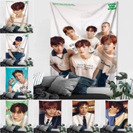 Kpop BTOB Wind and Wish Wall Tapestry with Clips  Eunkwang, Minhyuk, Changsub, Hyunsik, Peniel and Sungjae Polyester Tapestries Bedroom Wall Hanging Tapestry Home Decoration