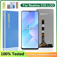 6.74 Screen With Fame For Realme C53 RMX3760 LCD Display Touch Screen Digitizer Assembly Replacement