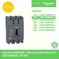 MCCB SCHNEIDER EASYPT EZC100B 3 PHASE 3P 20A EZC100B3020 Original