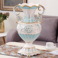 European-Style Vase Decoration Ceramic Living Room Large Flower Arrangement Creative Table Home TV Cabinet Vase Floor De