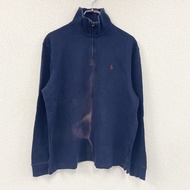 POLO RALPH LAUAN Ralph Lauren 半拉鍊衛衣/毛衣，海軍藍，L 碼，古著