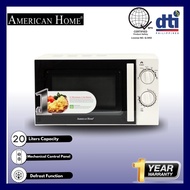 American Home AMW-20MCW Microwave Oven 20L Mechanical Control Color White