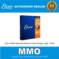 Elixir 12052 Nanoweb Electric Guitar Strings, Light, 10-46