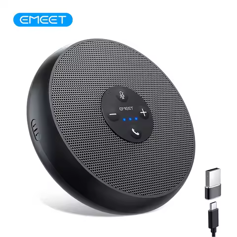 EMEET USB Wired Speakerphone Conference Speaker With 2 Mics 360° Voice Pickup Meeting Microphone for