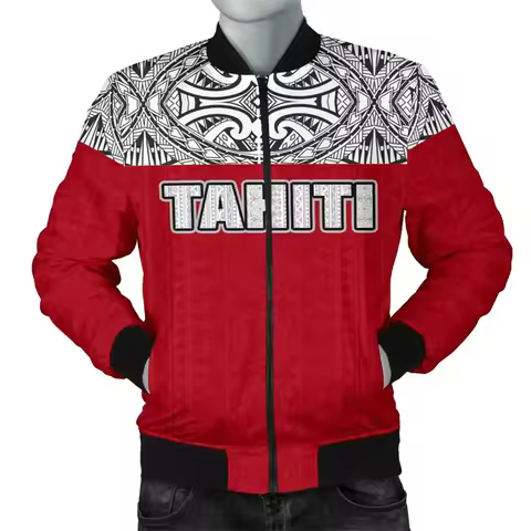 New Vintage 3D Printing Polynesian Marshell National Flag Jacket Tahiti Emblem Graphic Jackets Mens 