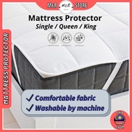 Mattress Protector Alas Pelindung Tilam Cotton Washable Fitted Bed Protection Lapik Topper Single Queen King Elastic 床护垫