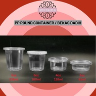 8oz 6oz 4oz 2oz PP Round Plastic Container / Bekas Dadih / Bekas Jelly / Bekas Sos - PK2 - EC6/E180T