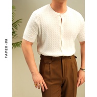 Henry Collar Breathable Knit T-Shirt