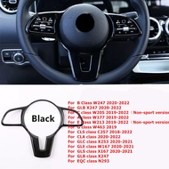 Carbon Fiber Black Interior Car Steering Wheel Frame Trim Accessories For Mercedes Benz A B C GLB Cl