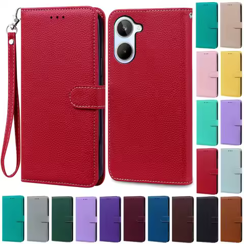 For Realme 10 Case Soft Silicone Wallet Flip Leather Case For Realme 10 4G Case Phone Back Cover For
