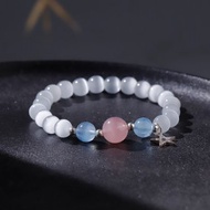 天然海藍寶 / 馬粉晶 / 貓眼石 / 水晶串珠手鍊