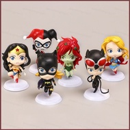 6pcs Justice League Action Figure Wonder Woman Selina Kyle Batgirl Supergirl Harleen Quinzel Desktop