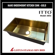 🔥CLEARANCE🔥 ITTO Single Bowl Undermount Nano Kitchen Sink - Gold - 385G