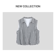 经典黑白格子无袖上衣 C1528003    80036.13 Classic black and white plaid sleeveless top C1528003 80036.13