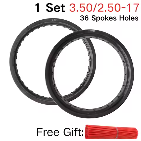 1set 3.50-17 &2.50-17 36 Spokes Holes Rims Motorcycle 17 Inch Aluminum Alloy Wheel Hub Motocross Fro