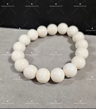 全新 天然 古代 猛獁象牙 手串 12mm 圓珠 手串 Mammoth Ivory Bracelet 古董