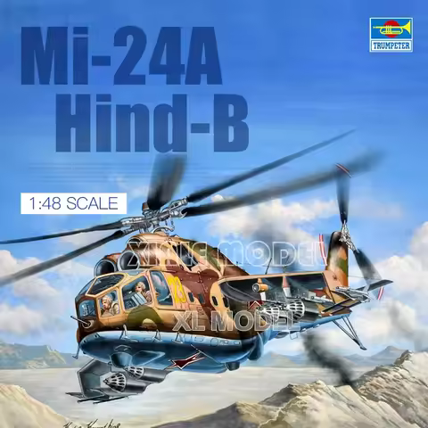 Trumpeter Plastic Assembled Aircraft Model Kit 05828 Russia, Mi-24A "Hind B" Gunship Helicopter 1/48