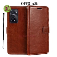 HP OPPO A36 FLIP COVER CASE LEATHER WALLEThp