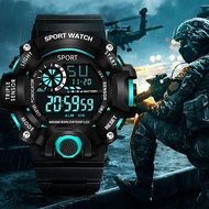 Men's Tactical Digital Sports Watch, Camouflage Luminous Chronograph with Alarm, Shock-Resistant. Ja