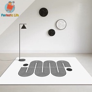 5 Styles Nordic style short pile carpet black and white stripe carpet minimalist style carpet Nordic