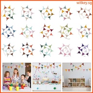 WIT Colorful Cotton Bunting Banners 2 6m Fringed Flags Garland for Children Room Nursery Room Wall D