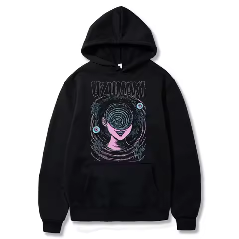 Junji Ito Uzumaki Hoodie Horror Hoodie Harajuku Horror Funny Girl Anime Pullover Sweatshirt