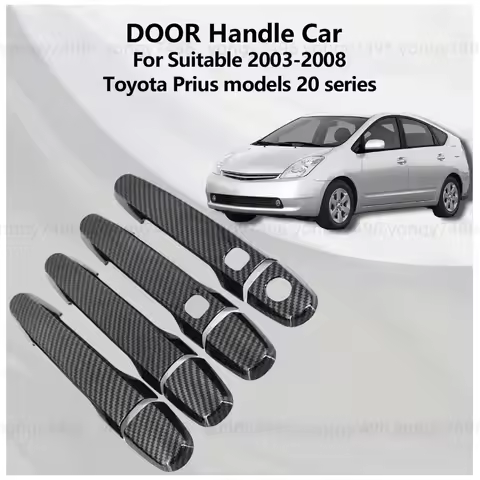 For Toyota Prius 20 2003 2004 2005 2006 2008 2009 Carbon Fiber Chrome Silver Bright Black Door Handl