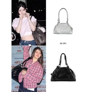 Korea ason Stray Bag Blogger Same Style 25FW Leather mini Motorcycle Shoulder Armpit Bag Large Capac