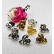 JA2329 Rupa Antik Tibetan Ball Crimp, Fold Over Crimp Heads Crimp Clasp, Cord End Caps