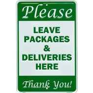 Leave Packages and Deliveries Here Sign  Metal Parcel Drop Box Notice for Amazon UPS FedEx USPS Flyi