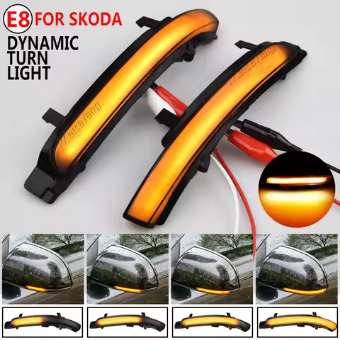 LED Dynamic Turn Signal Blinker Mirror Flasher Light Indicator For Skoda Octavia MK2 1Z3 1Z5 2009-20