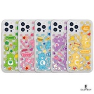 🇰🇷 Care Bears Colour Check Moving Glitter Case 韓國 愛心熊彩色流沙 手機保護套（適用於多款手機型號歡迎 查詢） iPhone13 iPhone12 iPhone1l iPhoneX iPhone8 iPhone7 iPhoneXR iPhoneXS 同時 適用於 三星 Samsung Galaxy S10 Galaxy S20 Galaxy S21 S22 S22 ultra A23 A32 A53 M33 最新款式 正貨 韓國直送