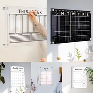 YU Acrylic  Calendar Board Meal Planner Board Weekly Planner Whiteboard