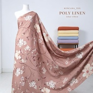 Patterned poly linen fabric - premium poly linen fabric - poly linen fabric - poly linen fabric delu