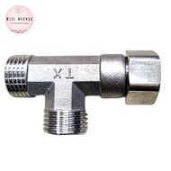 Agusto Closet Brass T-Connection, toilet shower bidet in Chrome matte