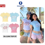 Calem.Club- Baby Tee LUMI TOP 07 with rhinestones, raglan sleeves, body-hugging stretch cotton fabri