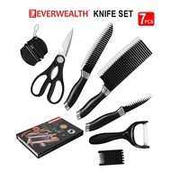 Good Quality Set Pisau Guunting Sharp Knife Kitchen Cleaver Slicing Chef Knife 7Pcs Gift Set (Knife+Peeler+Scissor)
