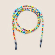 Beaded Glasses Chain Anti Slip Sunglasses Reading Glasses Lanyard Strap Rainbow Color Mask Face Cove