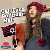 [3-5 DAYS DELIVERY]Retro Y2K Striped Beanie - Polyester Fiber Warm Hat, Simple Fashion Unisex Design