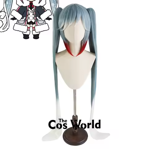 Miku 2022 Snow Crab Captain 120cm/47inch Halloween Long Straight Anime Cosplay Wigs Synthetic Hair +